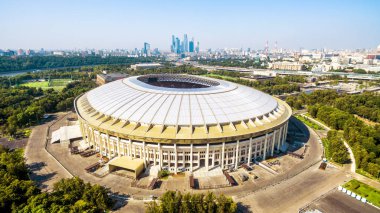 Luzhniki Stadı Moskova'da hava panoramik manzaralı