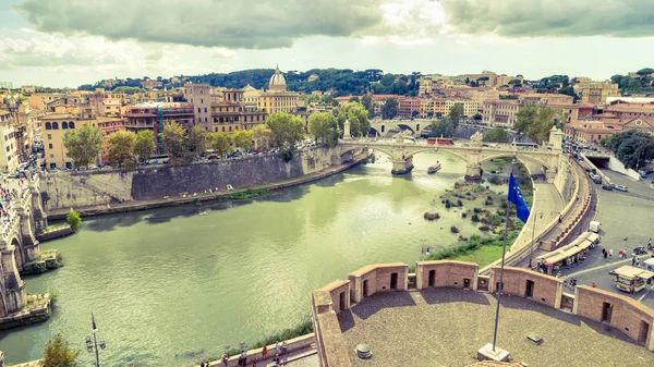 Letecký panoramatický pohled na Řím — Stock fotografie