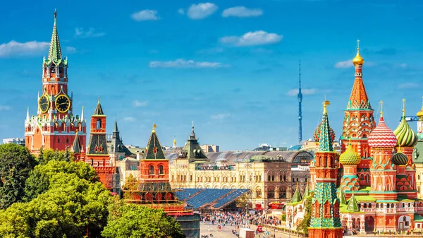 Панорамний вид на Червоній площі в Москві, Росія — стокове фото
