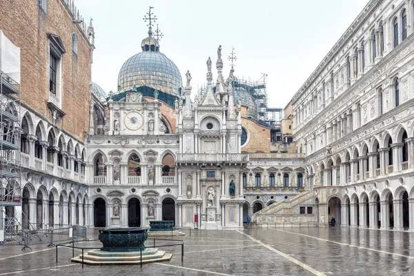 Courtyard of Doge`s Palace in Venice, Italy