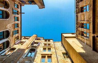 Alt görünümü konut ev avlu, Venedik, İtalya