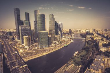 Hava panoramik Moskova yaz, Rusya Federasyonu