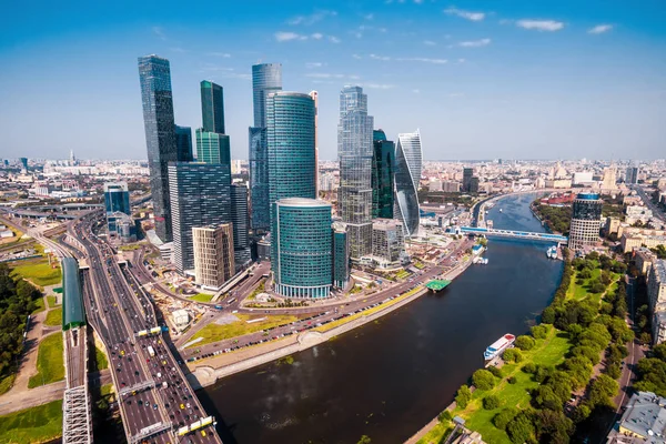 Vista panorámica aérea de Moscú en verano, Rusia — Foto de Stock