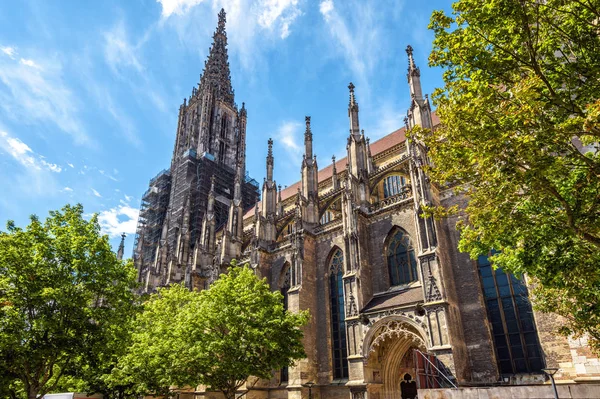 Ulm Minster lub Katedra w Ulm, Niemcy. To słynna la. — Zdjęcie stockowe