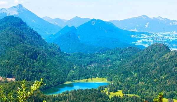 Krajobraz alpejskich gór, Niemcy. Panoramiczny widok panoramiczny — Zdjęcie stockowe