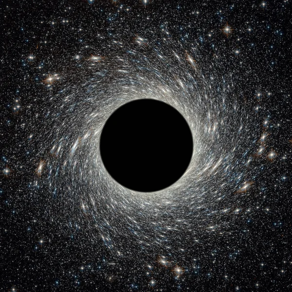 Un buco nero nell'universo. Wormhole e stelle nello spazio. Galax — Foto Stock