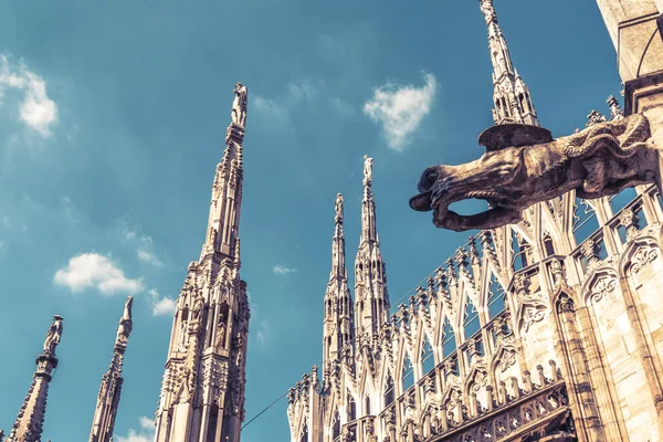 Крыша Миланского Собора Крупный План Италия Европа Миланский Кафедральный Собор — стоковое фото