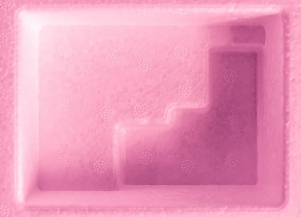Polystyrene or styrofoam padding for product packaging. Detail of styrene foam plastic box close-up. Pink styrofoam cushion texture background. — Stock Image Polystyrene Styrofoam Padding Product Packaging Detail Styrene Foam Plastic Box Stock Image