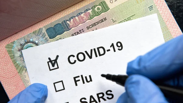 Covid Coronavirus Pandemi Och Resor Italien Koncept Positiva Märket Covid — Stockfoto