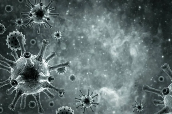 Covid Fondo Del Virus Corona Ilustración Vista Microscópica Del Coronavirus — Foto de Stock