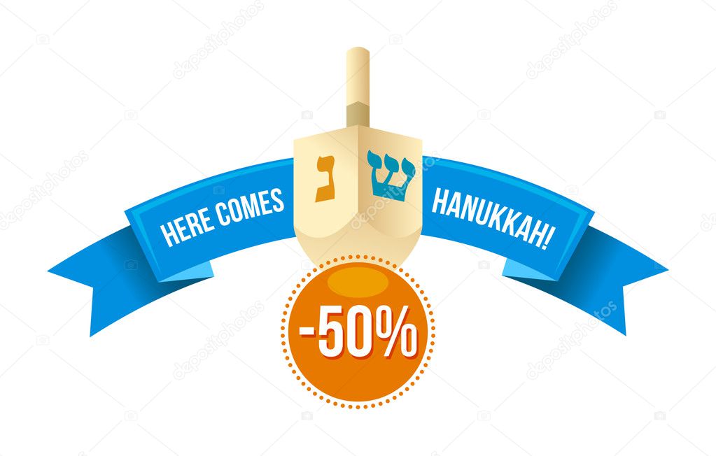 Happy Hanukkah Sale Emblem Design