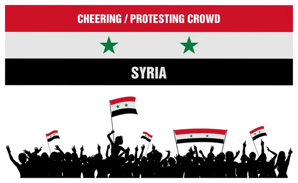 Cheering or Protesting Crowd Syria — Stock Vector