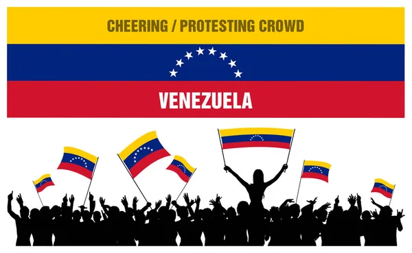 Animando o protestando a la multitud Venezuela Vector De Stock