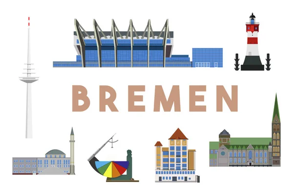 Bremen Hitos Skyline Ilustración De Stock