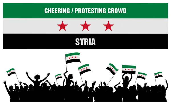 Animar o protestar contra la multitud Siria Ilustración De Stock