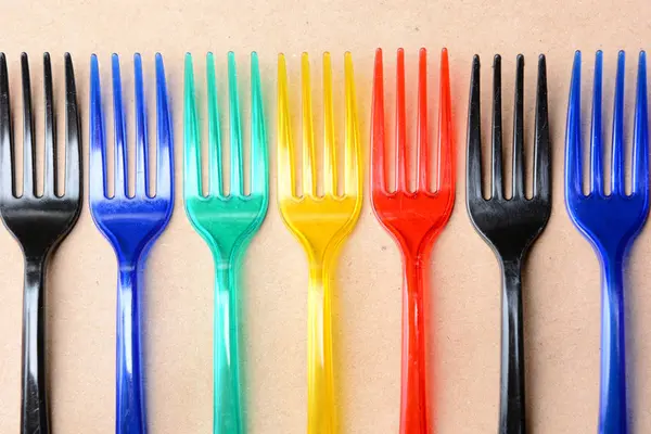 Color plastic forks — Stock Photo, Image