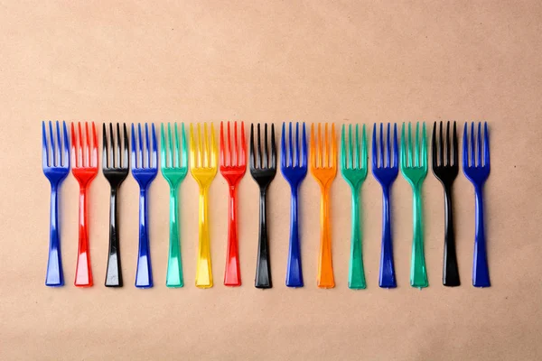 Color plastic forks — Stock Photo, Image