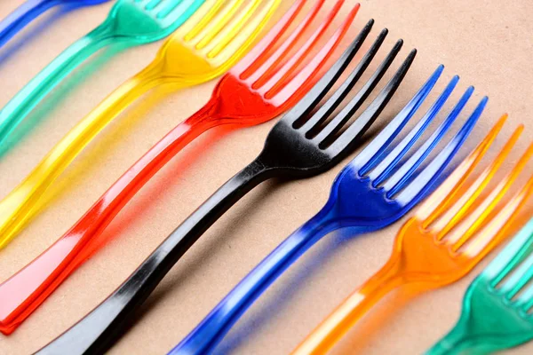 Fourchettes en plastique couleur Photos De Stock Libres De Droits