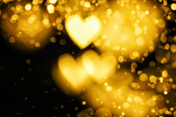 Corazón dorado fondo bokeh — Foto de Stock