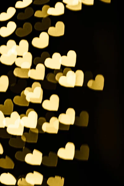 Coeur doré fond bokeh — Photo