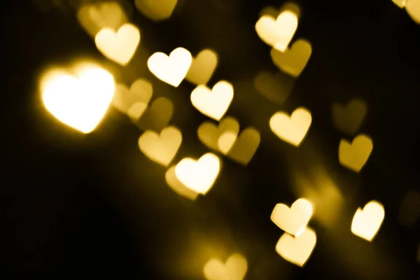 Corazón dorado fondo bokeh — Foto de Stock