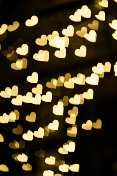 Corazón dorado fondo bokeh — Foto de Stock