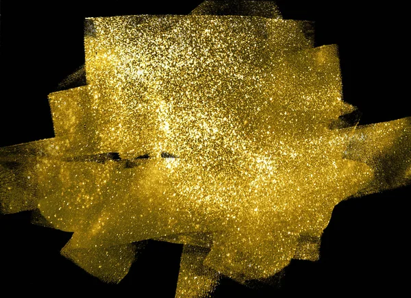 Gold shimmer stroke isolated on black background — Stock Photo, Image