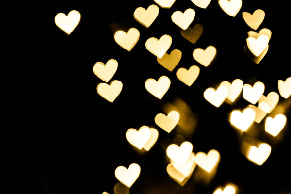 Золотое сердце боке фон