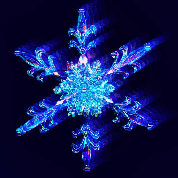 Interlaced snowflake με ψηφιακή δυσλειτουργία και παραμόρφωση — Φωτογραφία Αρχείου