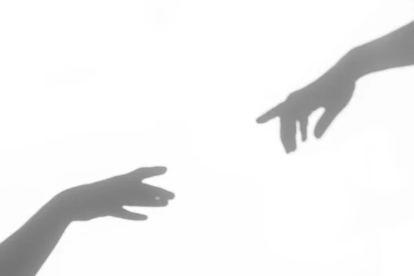 Renaissance hands shadows on white wall for design — Stock Photo, Image