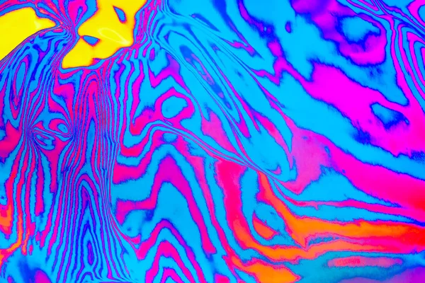 Neon renkli psikedelik floresan çizgili zebra desenli arka plan — Stok fotoğraf