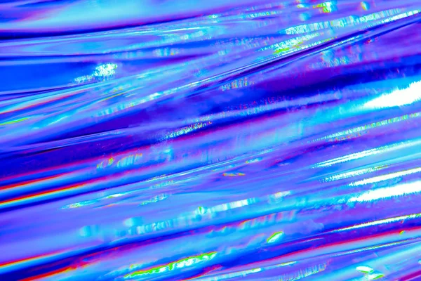 Astratto sfocato al neon zecca olografica e sfondo ondulato blu — Foto Stock