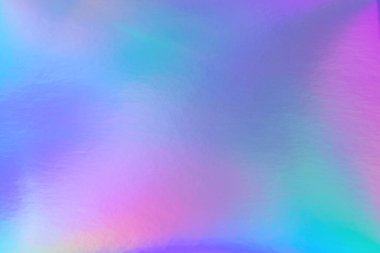 80 'lerin tarzında soyut gökkuşağı holografik arka planı. Mor, pembe ve parlak neon renkli bulanık doku.