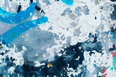 Renkli kentsel duvar dokusuna yakın çekim. Duvar kağıdı tasarımı için modern model. Yaratıcı şehir geçmişi. Soyut açık kompozisyon.