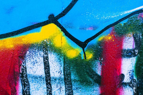 Zbliżenie Kolorowych Murów Miejskich Nowoczesny Wzór Projektowania Tapet Kreatywne Miejskie — Zdjęcie stockowe
