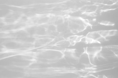 Fotoğraf ve maketler için su dokusu örtüsü etkisi. Beyaz bir duvara organik gölge ve ışık yakıcı etki bırakıyor. Doğal ışık efektleri için gölgeler