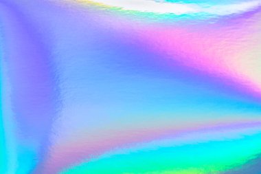 80 'lerin tarzında soyut gökkuşağı holografik arka planı. Mor, pembe ve parlak neon renkli bulanık doku.