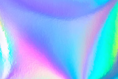 80 'lerin tarzında soyut gökkuşağı holografik arka planı. Mor, pembe ve parlak neon renkli bulanık doku.