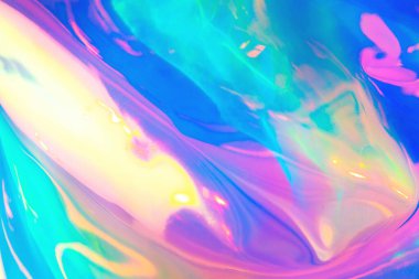 Mor, pembe ve nane renginde bulanık doku. 80 'ler tarzında soyut bir holografik arka plan. Sentetik dalga. Buhar dalgası stili. Retrowave, retro futurism, webpunk