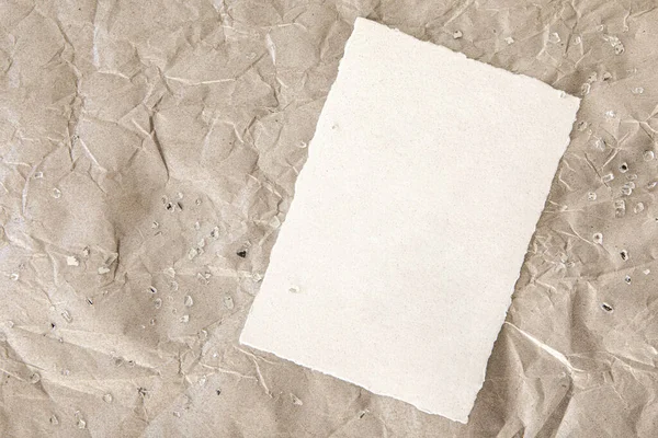 Old brown paper texture. Boho blank greeting card. — Stock Photo, Image