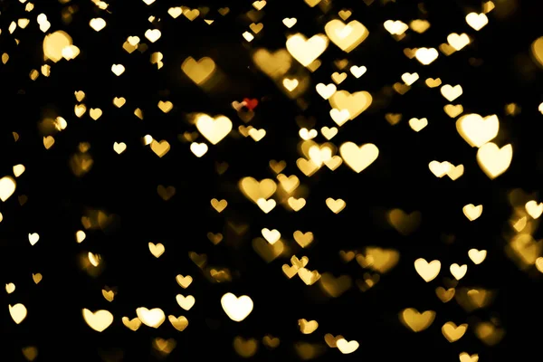 Праздничный Эффект Наложения Золотое Сердце Боке Праздничный Блеск Фона Christmas — стоковое фото