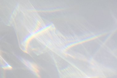 Bulanık su dokusu, fotoğraf ve maketler için örtüşüyor. Beyaz bir duvara organik gölge ve ışık yakıcı etki bırakıyor. Doğal ışık efektleri için gölgeler