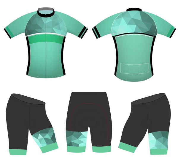 Zelená mnohoúhelníky cyklistické vesty — Stockový vektor