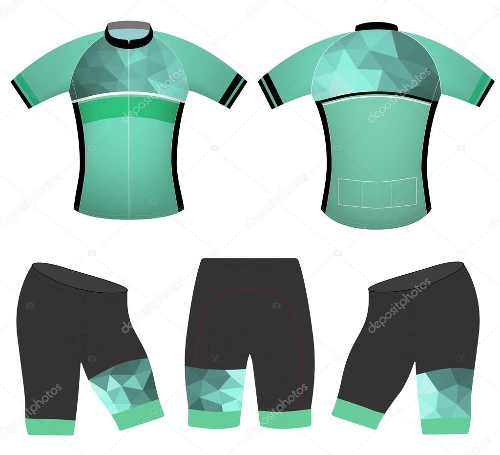 Green polygons cycling vest