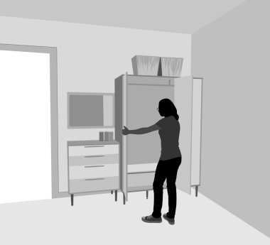 İç sahne olan kadın