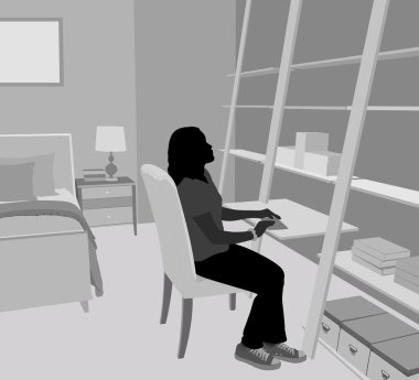 Yatak odası sahne ev dekorasyonu