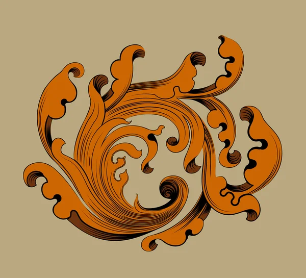 Gouden bloemsierkunst patroon — Stockvector