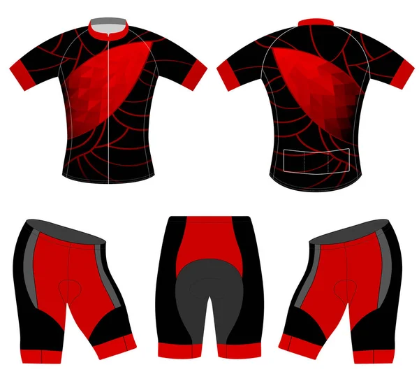 Rosso basso poli stile su sport t-shirt — Vettoriale Stock
