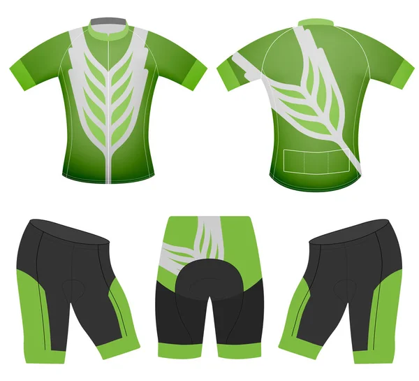 Стиль зеленого листя на спортивній футболці — стоковий вектор