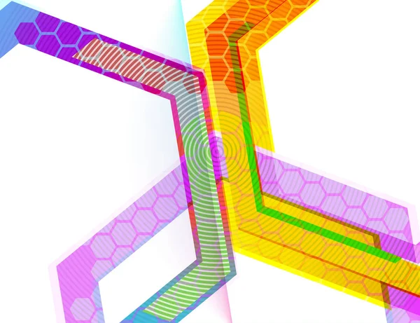 Scène abstraite de forme hexagonale — Image vectorielle